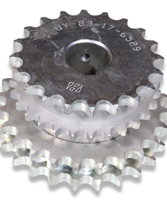 Chain wheel DUPLEX 1/2" 24t + 3/8" 27t + 1/2" 20t b25